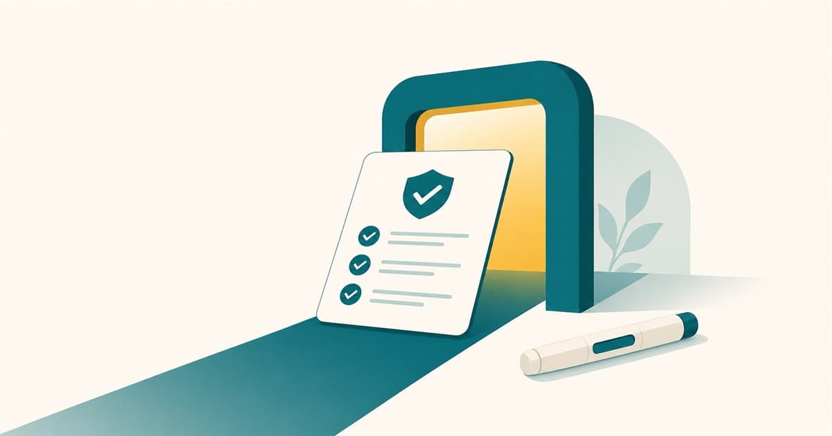 Minimal illustration of an insurance approval gate for GLP-1 coverage