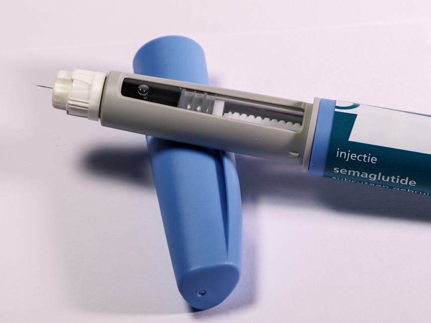 Actual GLP-1 injection pen with visible semaglutide label